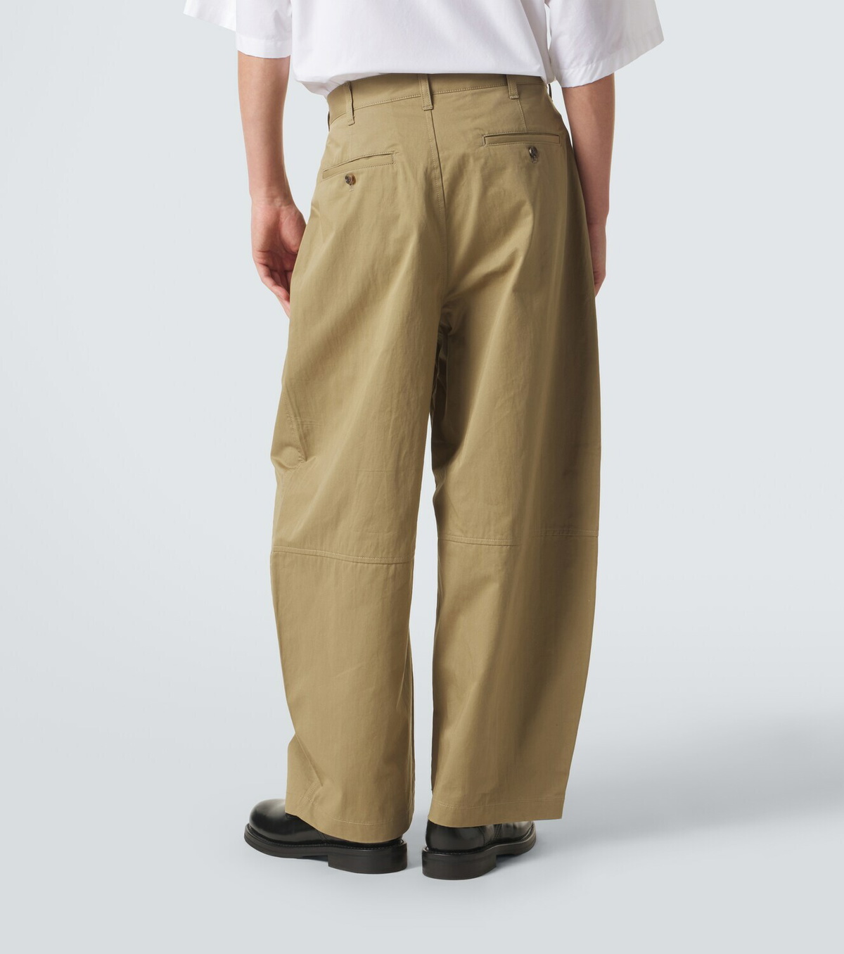 Comme des Garçons Homme Cotton and linen barrel-leg chinos
