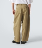 Comme des Garçons Homme Cotton and linen barrel-leg chinos