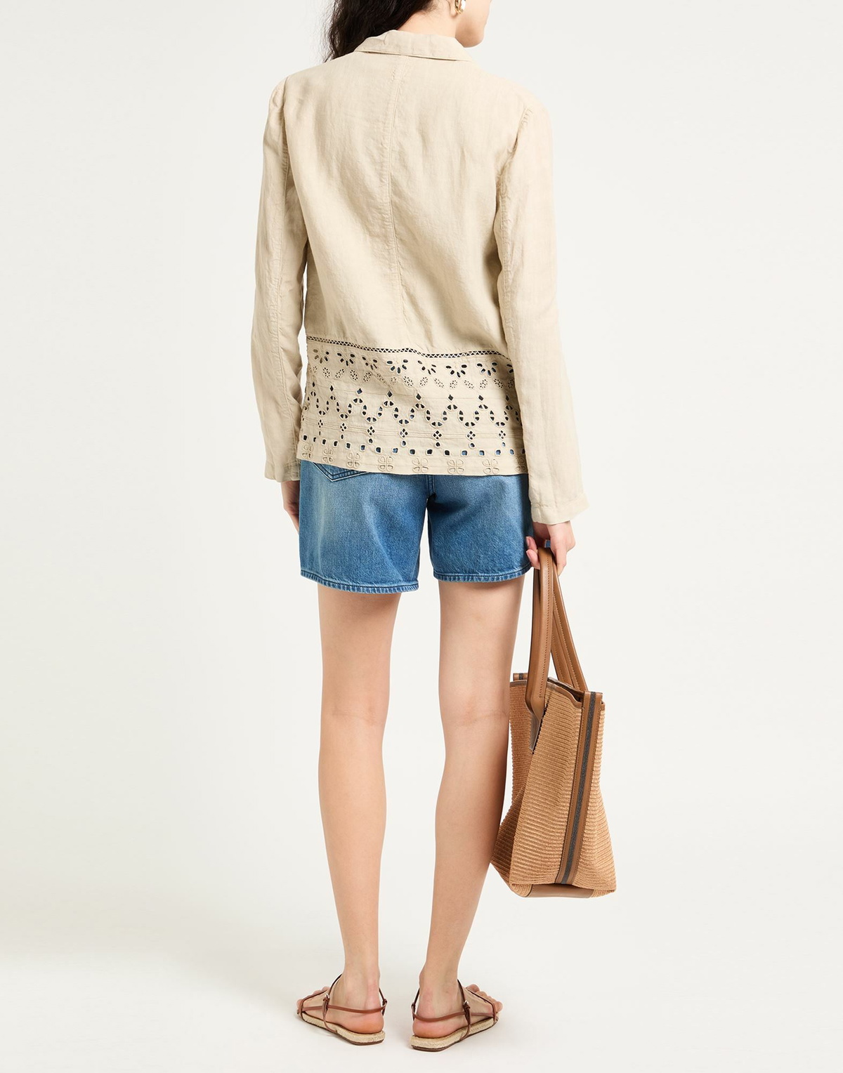120% Lino Womens Blazer in Beige