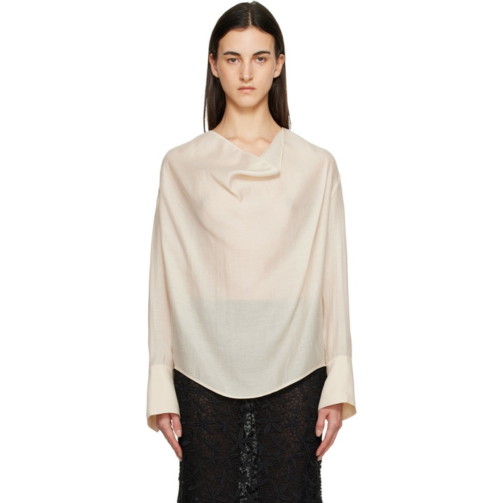 Photo: TOTEME Off-White Cowl Blouse