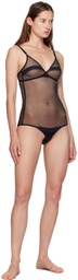 Yasmine Eslami Black Serena Bodysuit