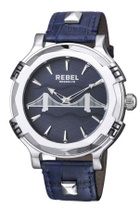 Rebel Brooklyn Bridge Blue Dial Blue Leather Mens Watch RB102-4041