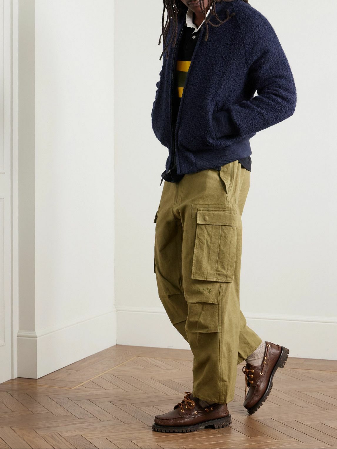 Golden Bear - The Jenner Padded Wool-Blend Bouclé Bomber Jacket - Blue