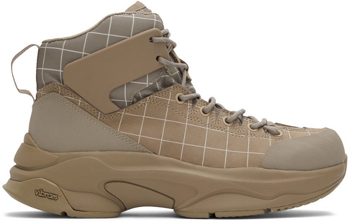 Photo: Undercover Beige Grid Boots