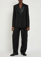 Wales Bonner Reverb Pleated Wool Gabardine Trousers Black