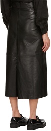 Citizens of Humanity Black Aria Leather Midi Skirt