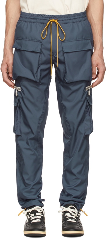 Photo: Rhude Navy Polyester Cargo Pants