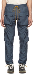 Rhude Navy Polyester Cargo Pants