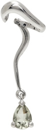 Alan Crocetti Silver Nano Green Drop Left Ear Cuff
