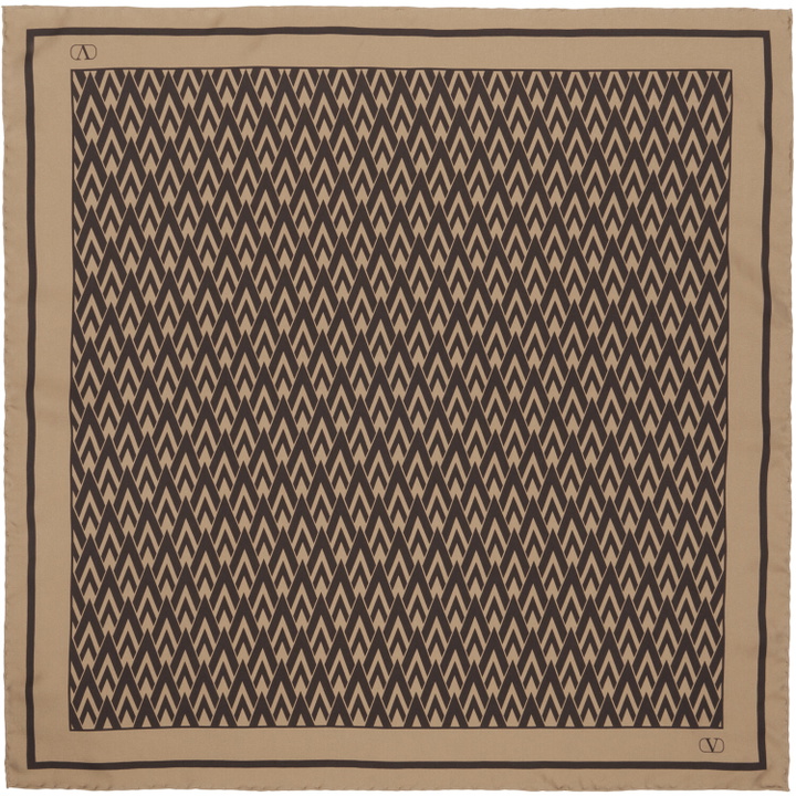 Photo: Valentino Garavani Beige & Brown 'Toute La V' Silk Scarf