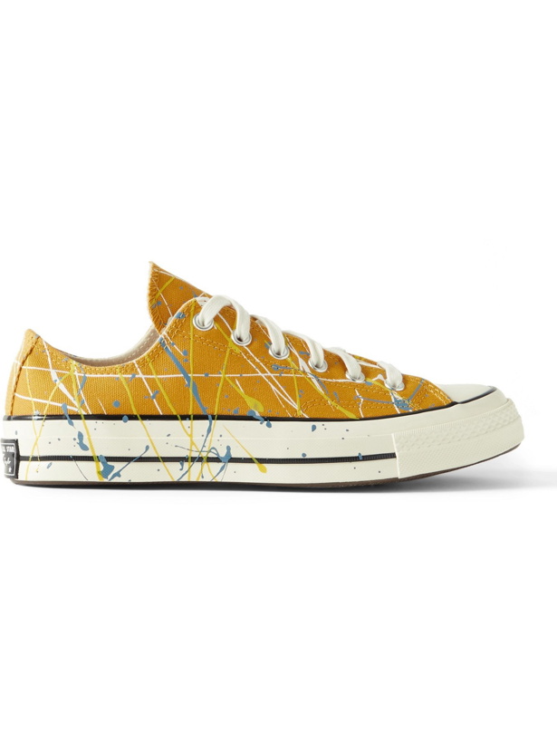 Photo: CONVERSE - Chuck 70 OX Paint-Splattered Canvas Sneakers - Yellow