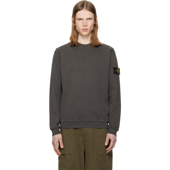 Photo: Stone Island Gray 6100034 Malfilé Fleece 'Old' Effect Sweatshirt