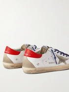 Golden Goose - Superstar Distressed Leather and Suede Sneakers - White