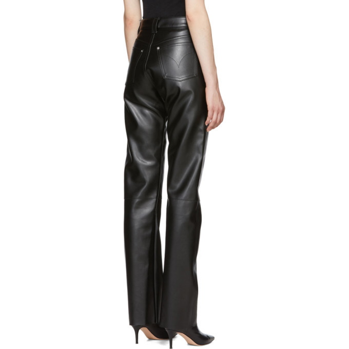 Black Faux Leather Straight Leg Belted Trousers – AX Paris