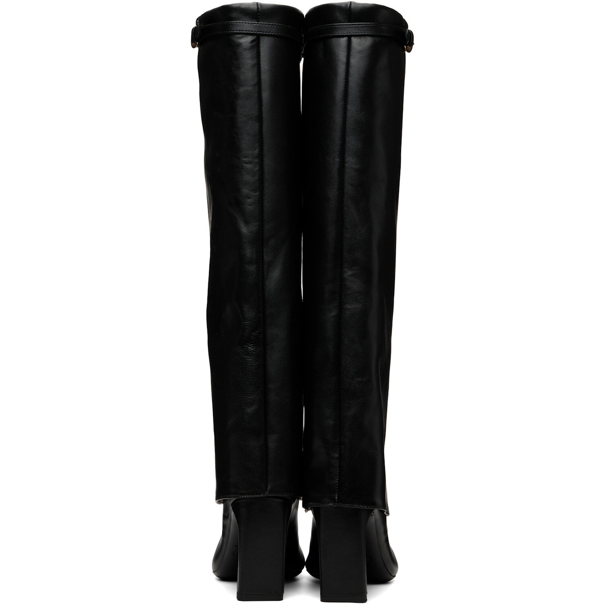 Staud Black Wally Foldover High Heel Boots