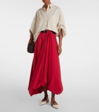 Brunello Cucinelli Cotton-blend midi skirt