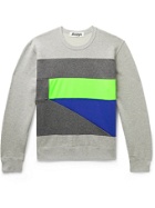 ALOYE - Colour-Block Mélange Loopback Cotton-Jersey Sweatshirt - Gray