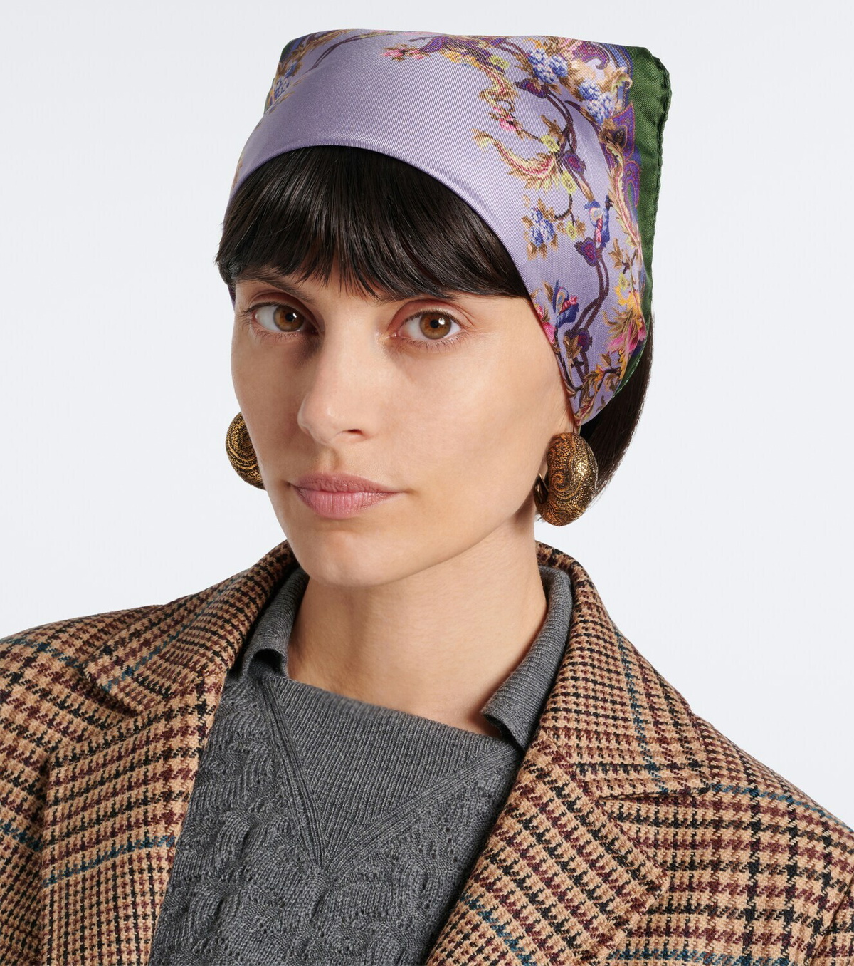 Etro Printed silk twill scarf