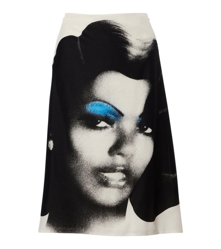 Photo: Versace Printed silk poplin midi skirt
