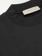 FEAR OF GOD ESSENTIALS - Logo-Flocked Cotton-Blend Jersey Sweatshirt - Black