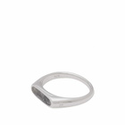 Tom Wood Men's Mario Ring in Sterling Silver/Larvikite