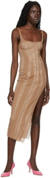 Kathryn Bowen Beige Bustier Tank Midi Dress