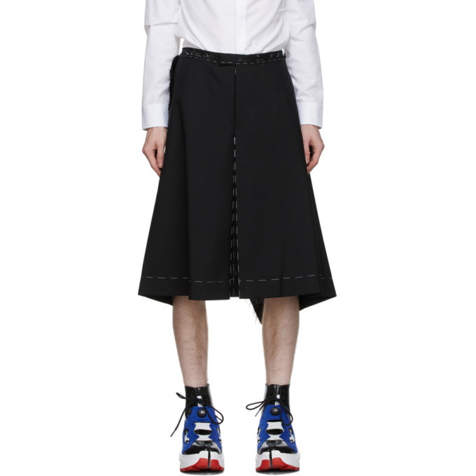 Photo: Maison Margiela Black Stripe Culotte Shorts