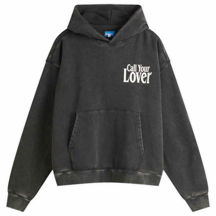 Photo: MARKET Men's Call My Lover Hoodie in Washed-Black