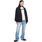MM6 Maison Margiela Black Nylon Zip Jacket