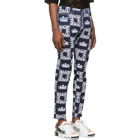 Dolce and Gabbana Blue and White Logo Print Jeans
