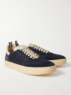 Officine Creative - Kombined Suede-Trimmed Leather Sneakers - Blue