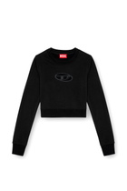 Diesel Cropped sweatshirt with cut-out logo - Sweaters Womens in Black