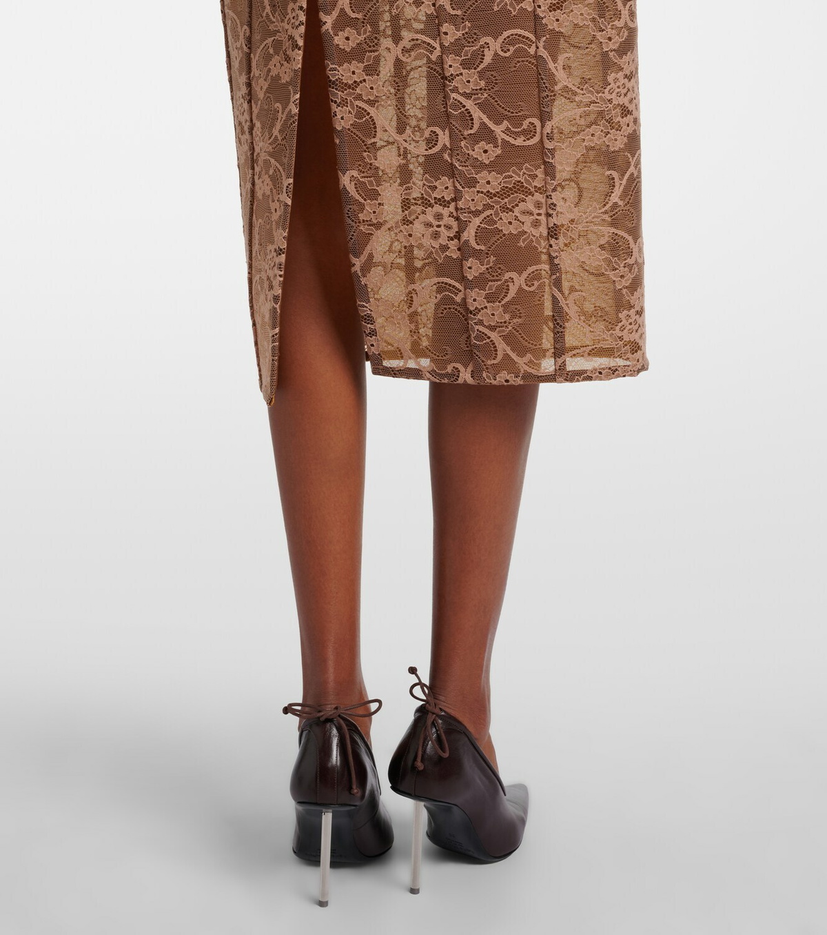 Acne Studios Floral lace midi skirt