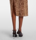 Acne Studios Floral lace midi skirt