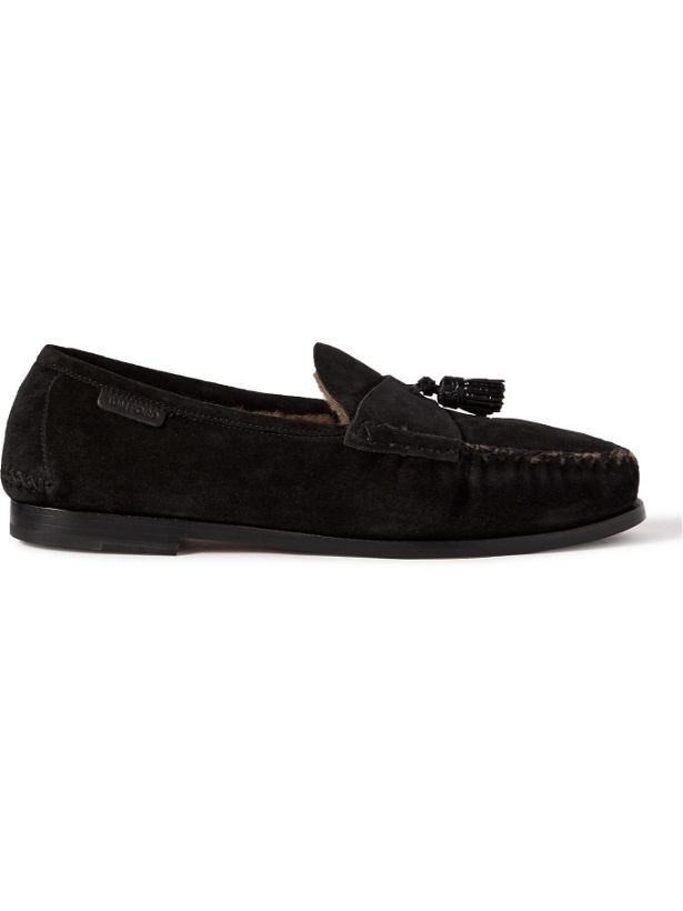 Photo: TOM FORD - Berwick Shearling-Lined Tasselled Suede Loafers - Black