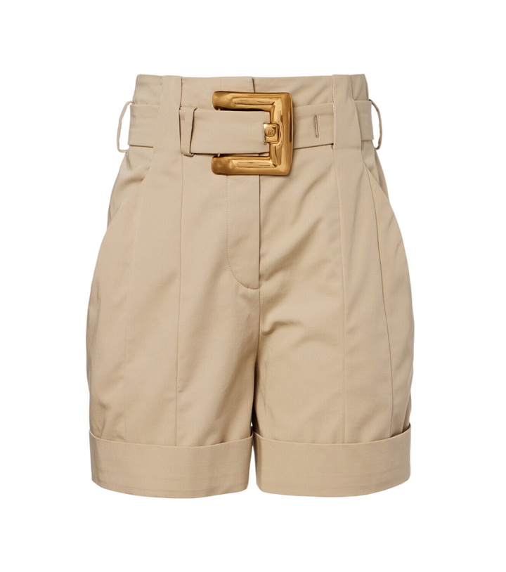 Photo: Balmain Belted cotton gabardine shorts