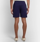 Hartford - Mélange Loopback Cotton-Jersey Drawstring Shorts - Blue