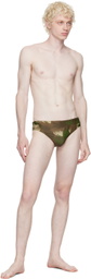 Moschino Green Camouflage Swim Briefs