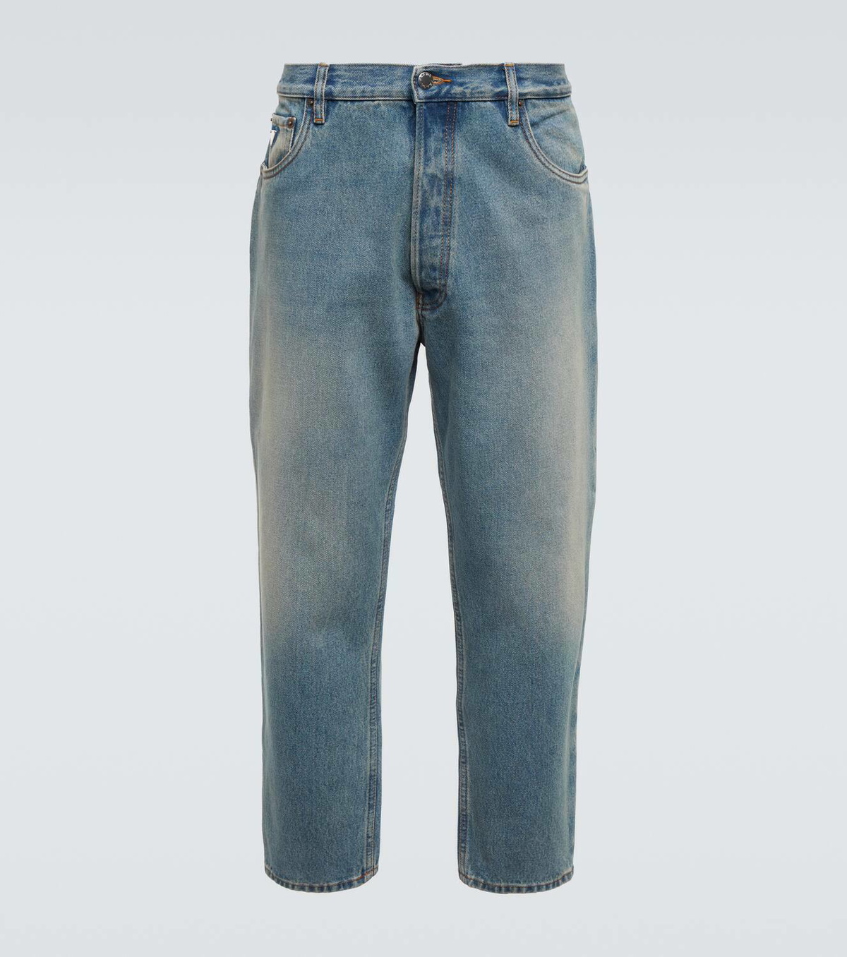Prada Distressed mid-rise tapered jeans Prada