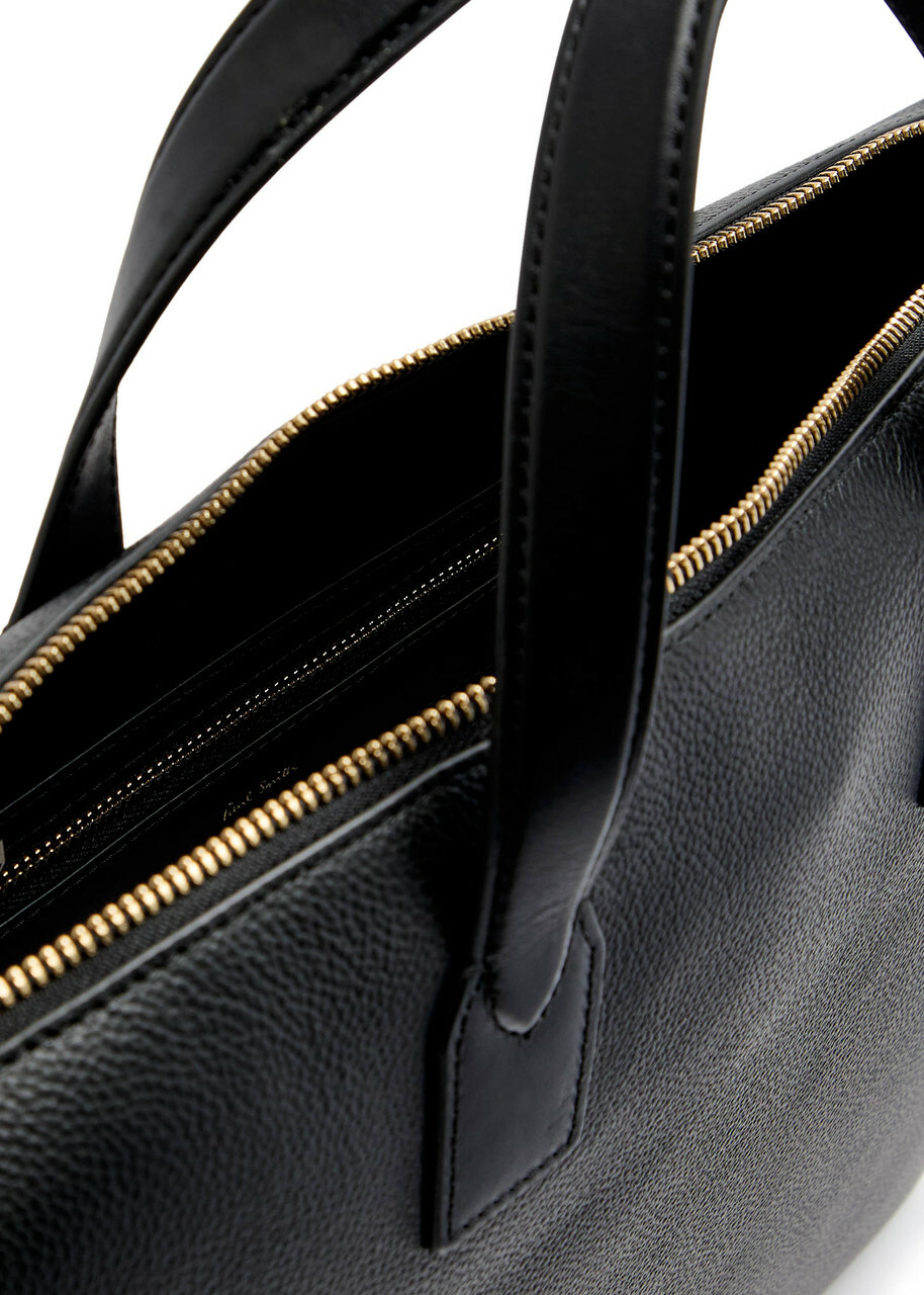 Paul Smith Striped Grained Leather Briefcase - Black - One Size