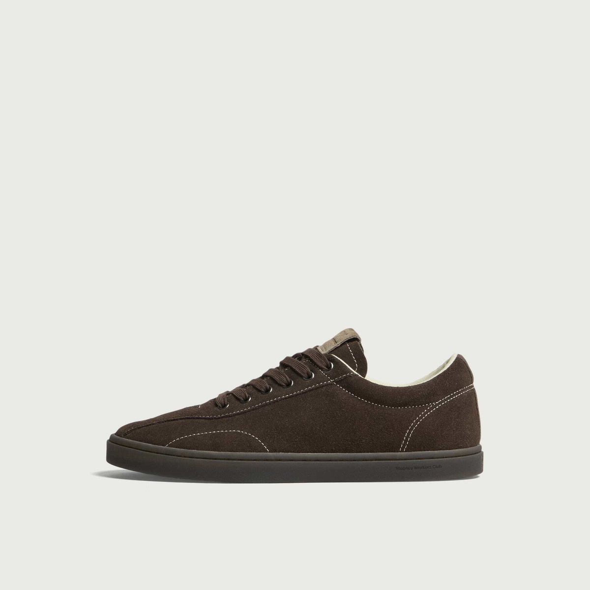 Stepney Workers Club Men's Surma Suede Sneaker in Dark Brown