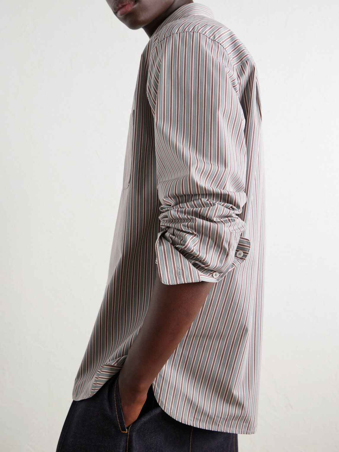 A.P.C. - Malo Striped Cotton-Poplin Shirt - Gray
