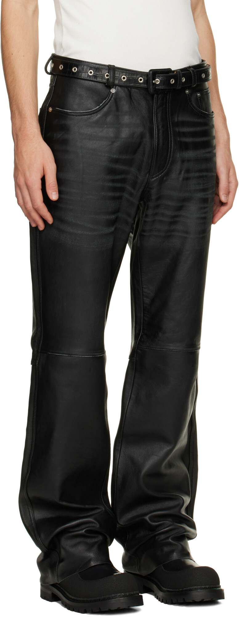 OUR LEGACY Black Carlson Cut Leather Pants