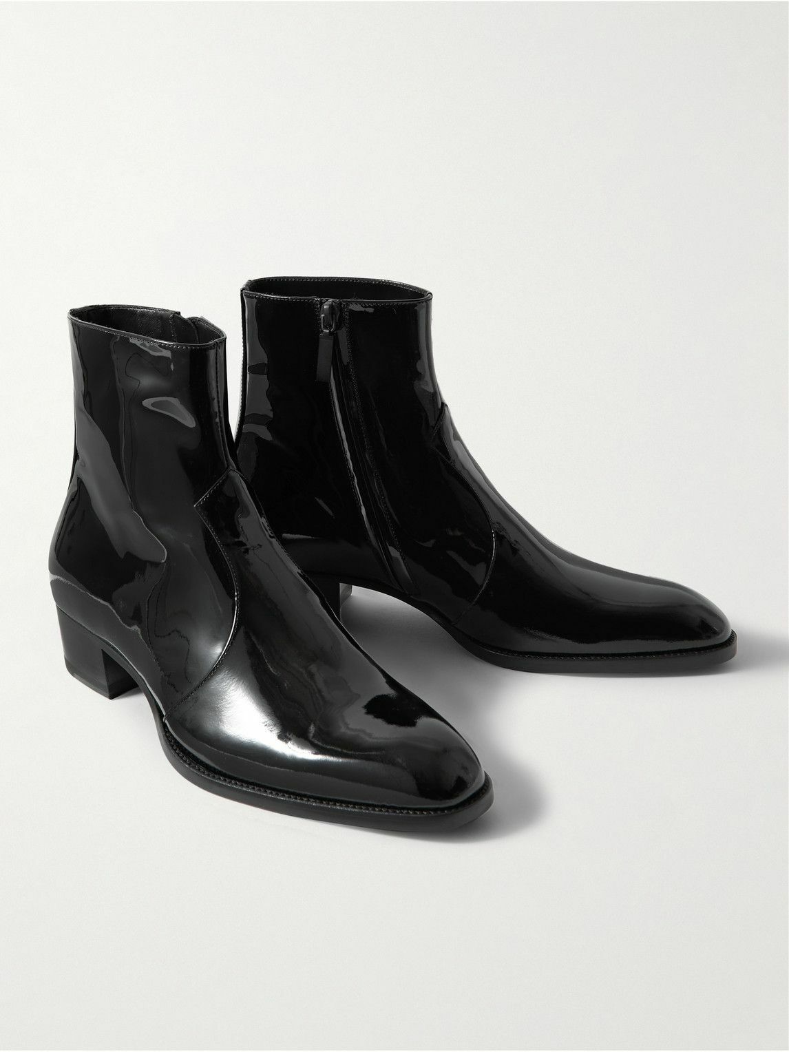 Ysl patent hot sale leather boots