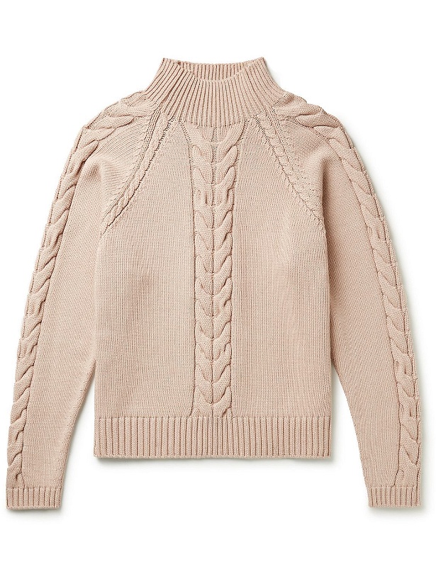 Photo: Nanushka - Saul Cable-Knit Organic Cotton-Blend Sweater - Neutrals