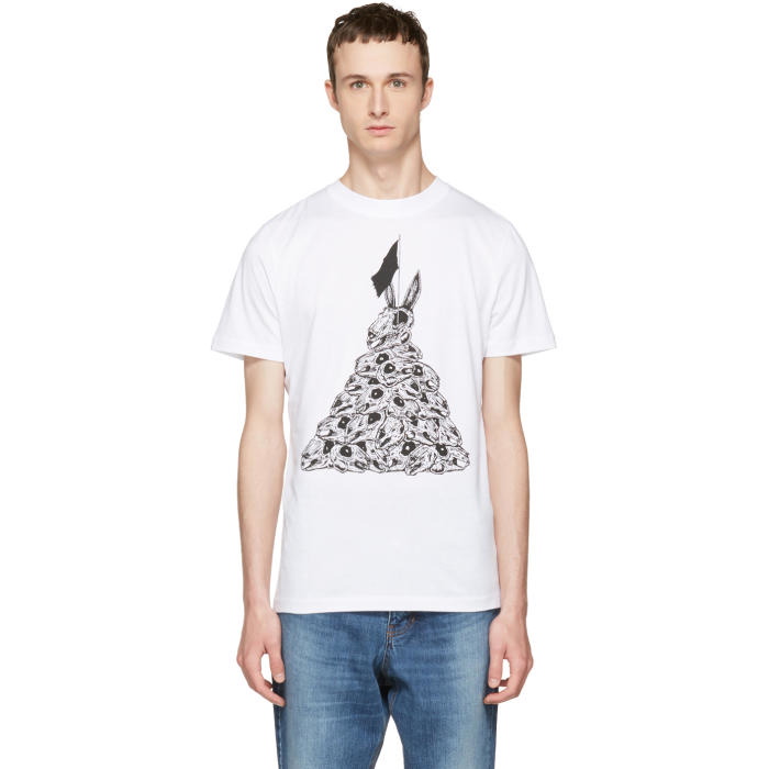 Photo: McQ Alexander McQueen White Bunny Flag T-Shirt