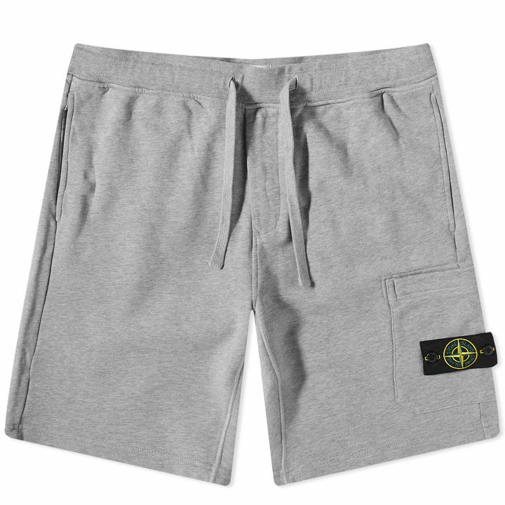 Photo: Stone Island Men's Garment Dyed Sweat Short in Grey Marl