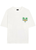 God Made Ocean Side Printed Cotton T-shirt Off White