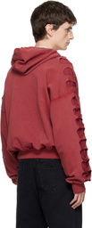 AVAVAV Red Shoulderless Cutout Hoodie