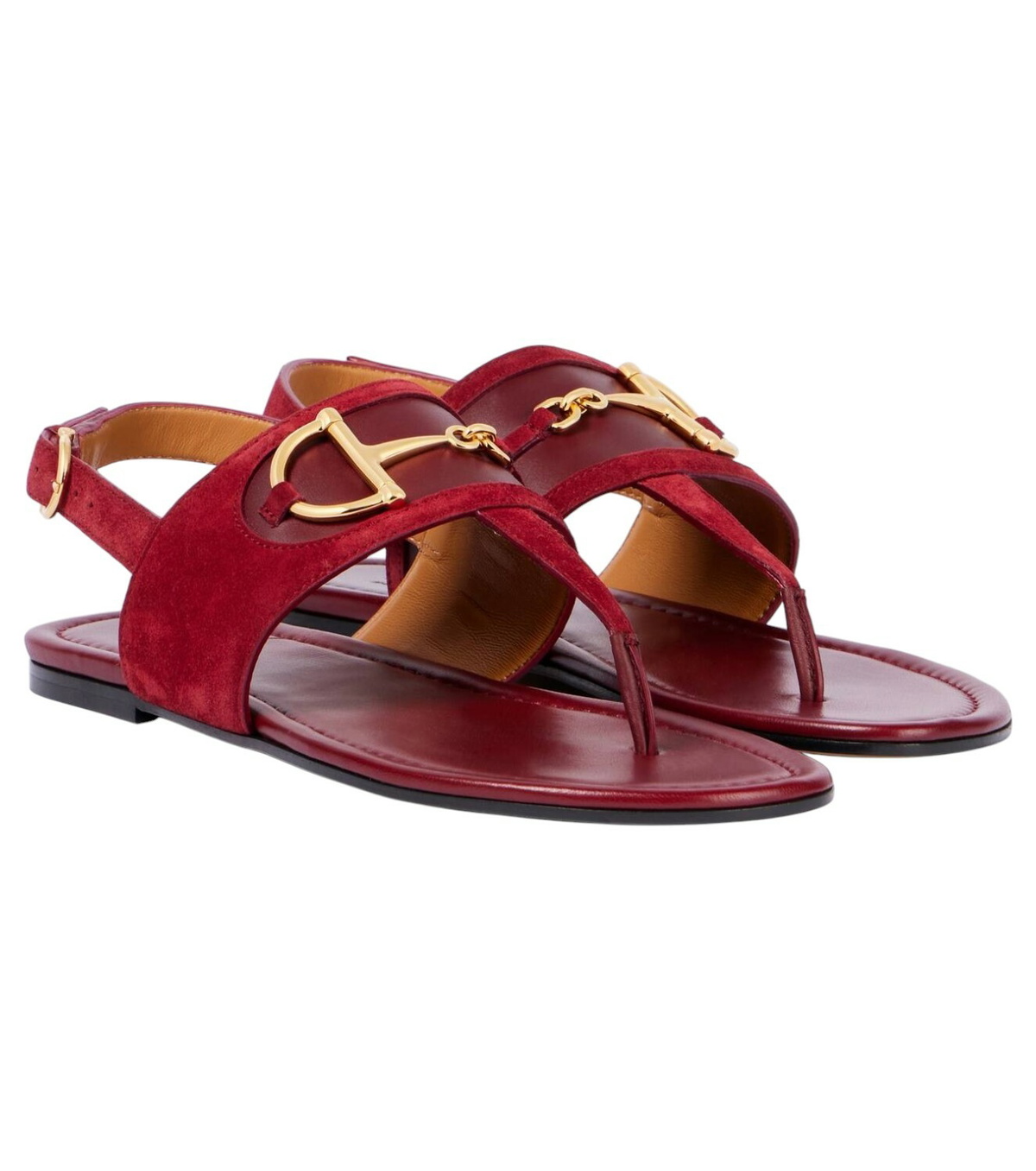 GUCCI - Doppia G Leather Thong Sandals Gucci